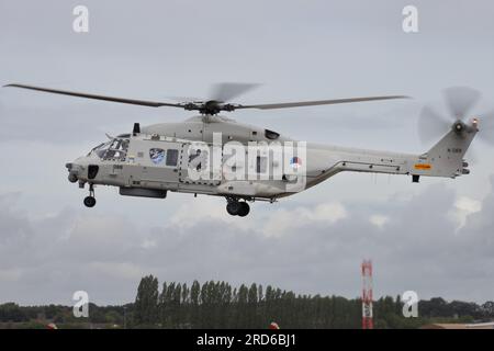 Royal Netherlands Navy NH90 helicopter arriving at the Royal International Air Tattoo 2023. Stock Photo
