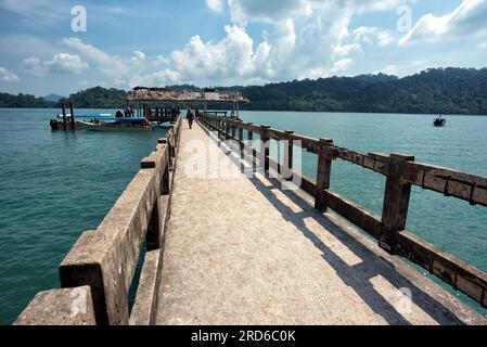 Pulau Beras Basah, Langkawi, Malaysia - 7 September, 2018: Jetty at Pulau Beras Basah, Langkawi, Malaysia. - Visitors or tourists are identified on th Stock Photo