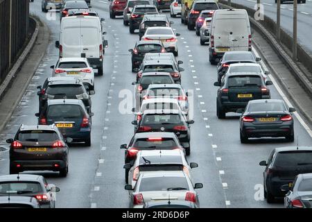 File photo dated 23/12/22 of traffic on the A13 in London. The Government must do more to tackle noise and light pollution, as poorly regulated levels are affecting the health and quality of life of the UK population, the House of Lords has said. A report published by the house's Science and Technology Committee has examined the impact of noise and artificial light on human health. Issue date: Wednesday July 19, 2023. Stock Photo