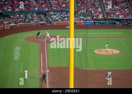 St. Louis, USA. 18th July, 2023. Miami Marlins staring pitcher Edward  Cabrera (47) throws to the plate during a MLB regular season game between  the Miami Marlins and St. Louis Cardinals, Tuesday