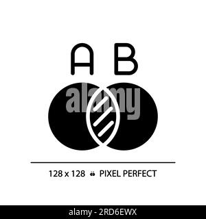 Venn diagram black glyph icon Stock Vector