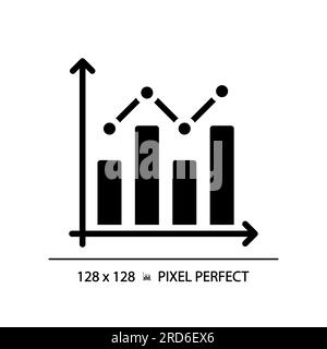 Combo chart black glyph icon Stock Vector