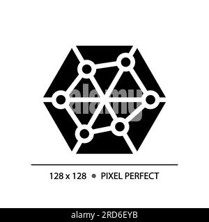 Radar chart black glyph icon Stock Vector