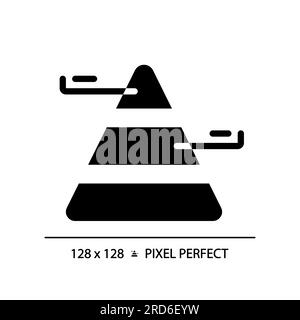 Pyramid chart black glyph icon Stock Vector