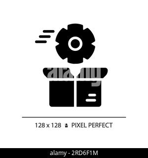 2D optimization glyph style solid icon Stock Vector