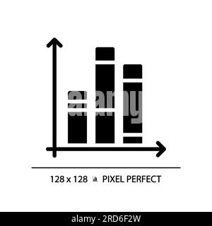 Vertical stacked column chart black glyph icon Stock Vector