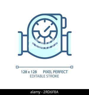 Pressure gauge light blue icon Stock Vector