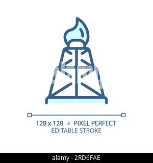 Drilling rig light blue icon Stock Vector