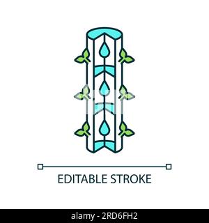 Thin line editable tower systems icon concept Stock Vector