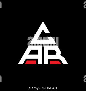 CAR triangle letter logo design with triangle shape. CAR triangle logo design monogram. CAR triangle vector logo template with red color. CAR triangul Stock Vector