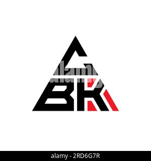 CBK triangle letter logo design with triangle shape. CBK triangle logo design monogram. CBK triangle vector logo template with red color. CBK triangul Stock Vector