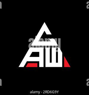 CAW triangle letter logo design with triangle shape. CAW triangle logo ...