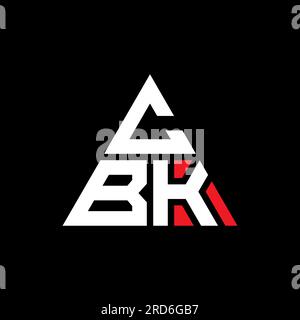 CBK triangle letter logo design with triangle shape. CBK triangle logo design monogram. CBK triangle vector logo template with red color. CBK triangul Stock Vector