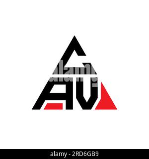 CAV triangle letter logo design with triangle shape. CAV triangle logo design monogram. CAV triangle vector logo template with red color. CAV triangul Stock Vector