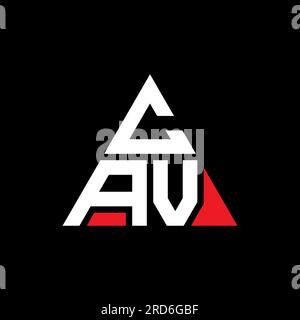 CAV triangle letter logo design with triangle shape. CAV triangle logo design monogram. CAV triangle vector logo template with red color. CAV triangul Stock Vector