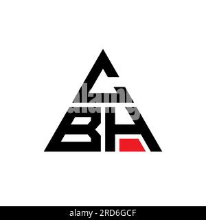 CBH triangle letter logo design with triangle shape. CBH triangle logo design monogram. CBH triangle vector logo template with red color. CBH triangul Stock Vector