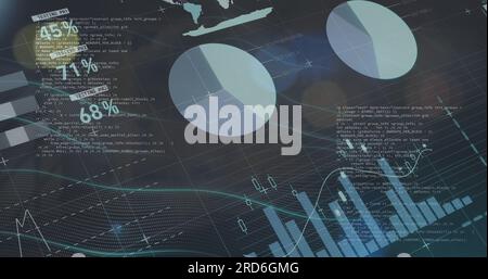Composite of financial data processing with statistics Stock Photo