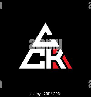 CCK triangle letter logo design with triangle shape. CCK triangle logo design monogram. CCK triangle vector logo template with red color. CCK triangul Stock Vector