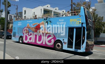 Los Angeles, California, USA 18th July 2023 Barbie Ryan Gosling Ken Bus on July 18, 2023 in Los Angeles, California, USA. Photo by Barry King/Alamy Stock Photo Stock Photo