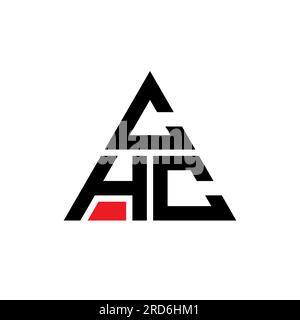 CHC triangle letter logo design with triangle shape. CHC triangle logo design monogram. CHC triangle vector logo template with red color. CHC triangul Stock Vector