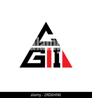 CGI triangle letter logo design with triangle shape. CGI triangle logo design monogram. CGI triangle vector logo template with red color. CGI triangul Stock Vector