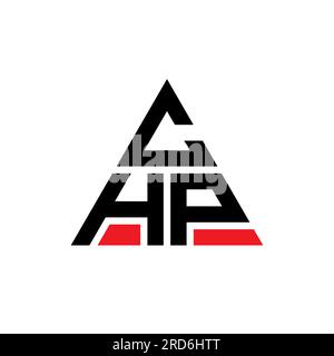 CHP triangle letter logo design with triangle shape. CHP triangle logo design monogram. CHP triangle vector logo template with red color. CHP triangul Stock Vector