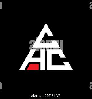 CHC triangle letter logo design with triangle shape. CHC triangle logo design monogram. CHC triangle vector logo template with red color. CHC triangul Stock Vector