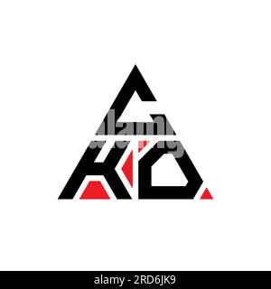 CKO triangle letter logo design with triangle shape. CKO triangle logo design monogram. CKO triangle vector logo template with red color. CKO triangul Stock Vector