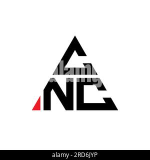 CNC triangle letter logo design with triangle shape. CNC triangle logo design monogram. CNC triangle vector logo template with red color. CNC triangul Stock Vector