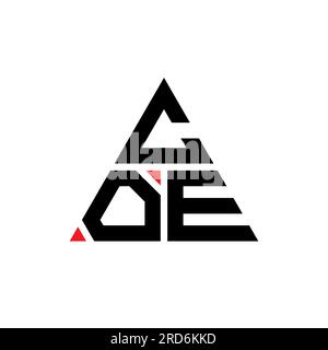 COE triangle letter logo design with triangle shape. COE triangle logo design monogram. COE triangle vector logo template with red color. COE triangul Stock Vector