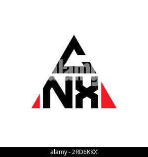 CNX triangle letter logo design with triangle shape. CNX triangle logo design monogram. CNX triangle vector logo template with red color. CNX triangul Stock Vector