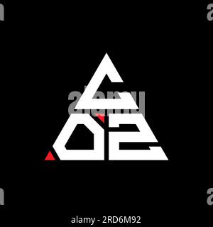 COZ triangle letter logo design with triangle shape. COZ triangle logo design monogram. COZ triangle vector logo template with red color. COZ triangul Stock Vector