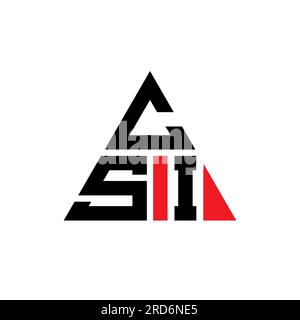 CSI triangle letter logo design with triangle shape. CSI triangle logo design monogram. CSI triangle vector logo template with red color. CSI triangul Stock Vector