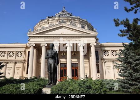 The Romanian Athenaeum, Bucharest's prestigious and landmark concert hall, an architectural gem & home of George Enescu's Philhamonic. Stock Photo