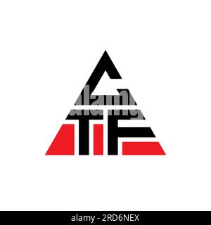 CTF triangle letter logo design with triangle shape. CTF triangle logo design monogram. CTF triangle vector logo template with red color. CTF triangul Stock Vector