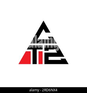 CTZ triangle letter logo design with triangle shape. CTZ triangle logo design monogram. CTZ triangle vector logo template with red color. CTZ triangul Stock Vector