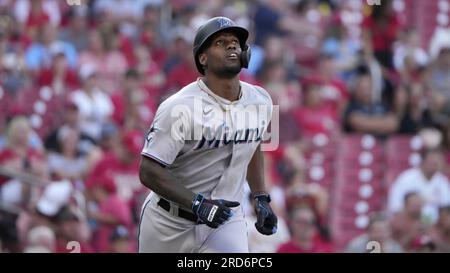 Miami Marlins designated hitter Jorge Soler (12) in the third inning of a  baseball game Thursday, May 25, 2023, in Denver. (AP Photo/David Zalubowski  Stock Photo - Alamy