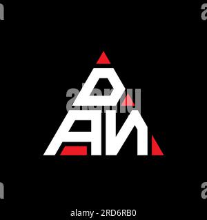 DAN triangle letter logo design with triangle shape. DAN triangle logo design monogram. DAN triangle vector logo template with red color. DAN triangul Stock Vector