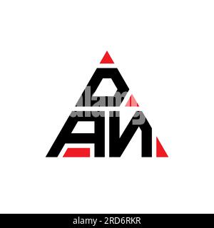 DAN triangle letter logo design with triangle shape. DAN triangle logo design monogram. DAN triangle vector logo template with red color. DAN triangul Stock Vector