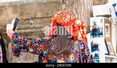 Two young women having fun Stock Photo