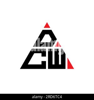 DCW triangle letter logo design with triangle shape. DCW triangle logo design monogram. DCW triangle vector logo template with red color. DCW triangul Stock Vector