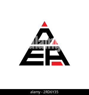 DEA triangle letter logo design with triangle shape. DEA triangle logo design monogram. DEA triangle vector logo template with red color. DEA triangul Stock Vector