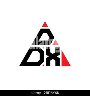 DDX triangle letter logo design with triangle shape. DDX triangle logo design monogram. DDX triangle vector logo template with red color. DDX triangul Stock Vector