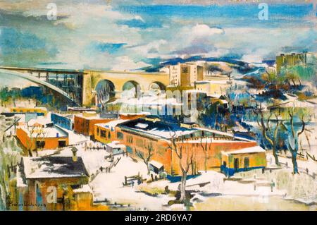Preston Dickinson, Winter, Harlem River, landscape painting in oil on canvas, before 1930 Stock Photo