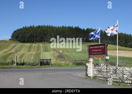 Dufftown station on the Keith to Dufftown railway the whisky Line Dufftown Moray Scotland  July 2023 Stock Photo