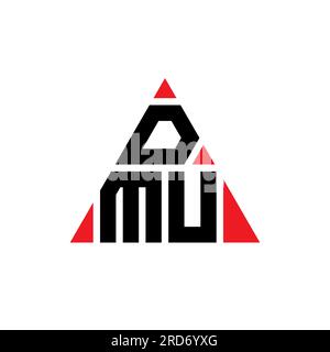 DMU triangle letter logo design with triangle shape. DMU triangle logo design monogram. DMU triangle vector logo template with red color. DMU triangul Stock Vector