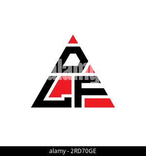 DLF triangle letter logo design with triangle shape. DLF triangle logo design monogram. DLF triangle vector logo template with red color. DLF triangul Stock Vector