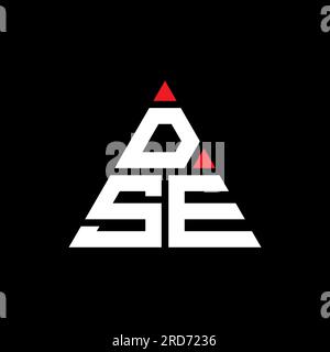 DSE triangle letter logo design with triangle shape. DSE triangle logo design monogram. DSE triangle vector logo template with red color. DSE triangul Stock Vector