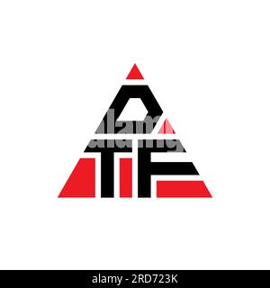 DTF triangle letter logo design with triangle shape. DTF triangle logo design monogram. DTF triangle vector logo template with red color. DTF triangul Stock Vector