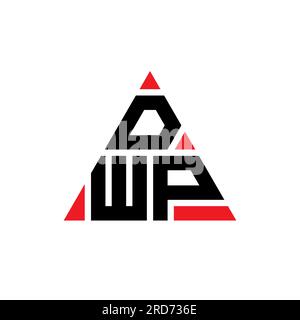 DWP triangle letter logo design with triangle shape. DWP triangle logo design monogram. DWP triangle vector logo template with red color. DWP triangul Stock Vector